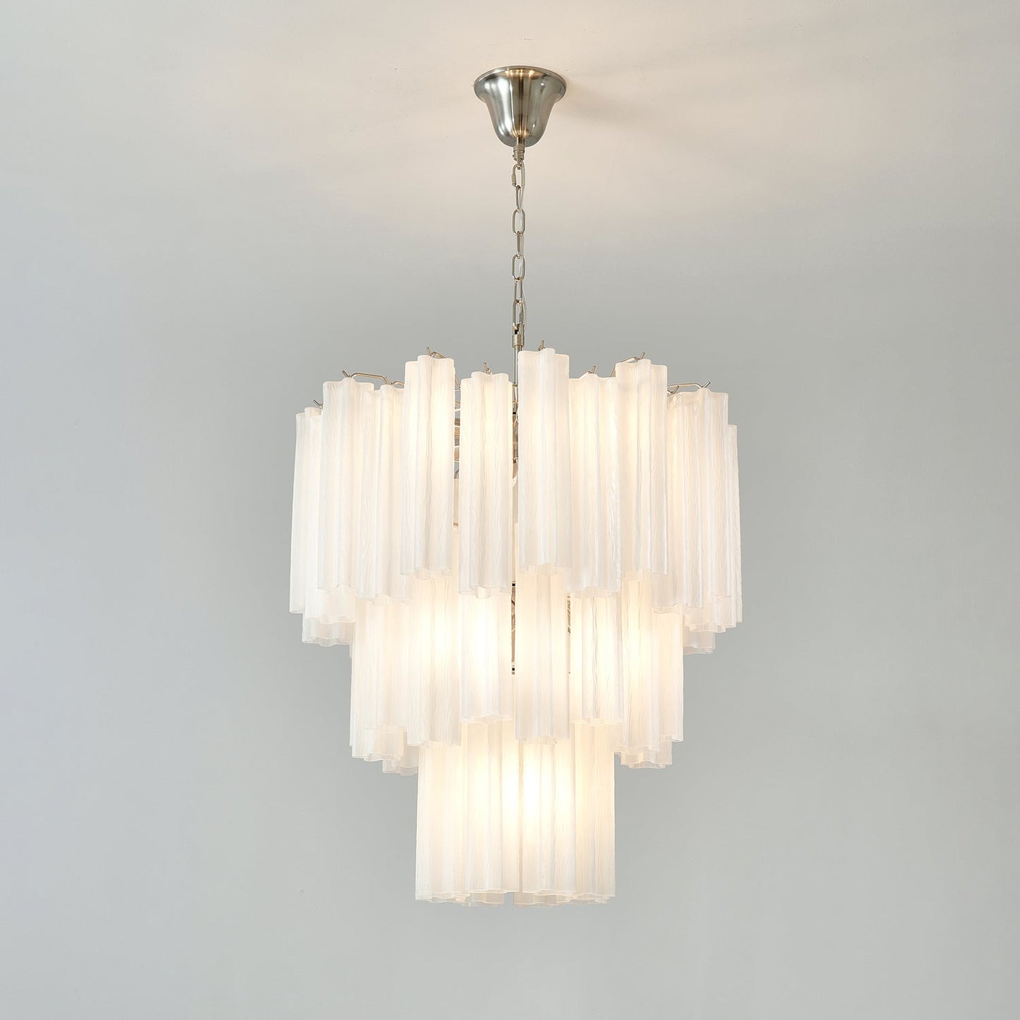 Frosted Glass Tubes Chandelier - Modern Design with Adjustable Height