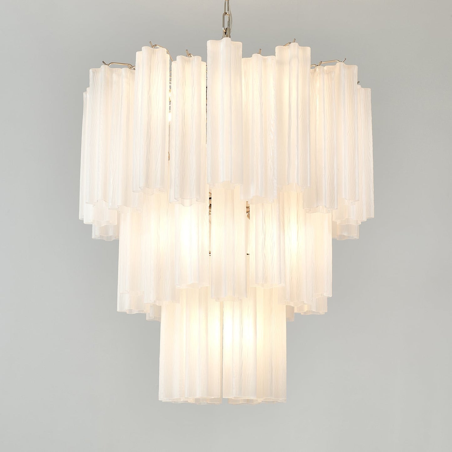 Frosted Glass Tubes Chandelier - Modern Design with Adjustable Height