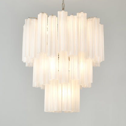 Frosted Glass Tubes Chandelier - Modern Design with Adjustable Height