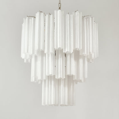 Frosted Glass Tubes Chandelier - Modern Design with Adjustable Height