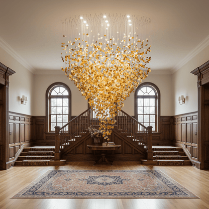 Elegant Crystal Stone Chandelier with Adjustable Height & LED Compatib