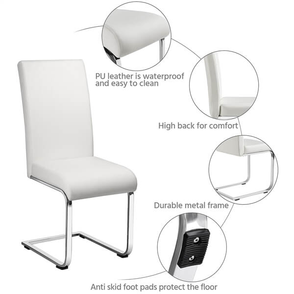 Dining Chairs Set of 6 Modern Faux Leather Position 5
