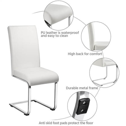 Dining Chairs Set of 6 Modern Faux Leather Position 5