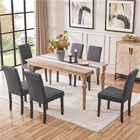 Dining Chairs Set of 6 Fabric Upholstered Parson Position 1