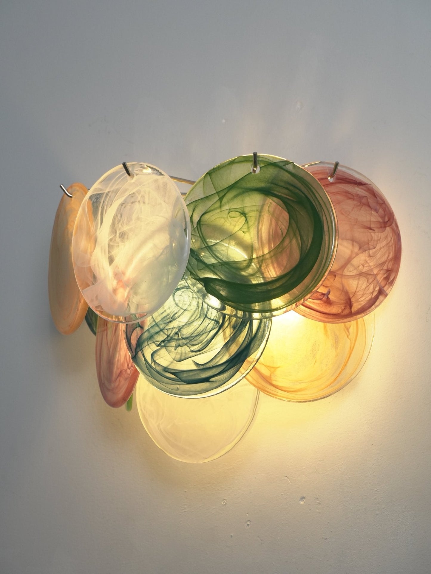 Lunaria Disc Glass Wall Lamp - Elegant Design with LED Lighting & Adju