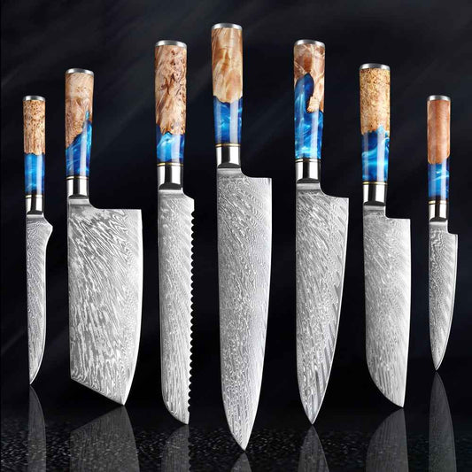 Damascus Steel Kitchen Knife Set for Precision Cutting Excellence - Brennwares