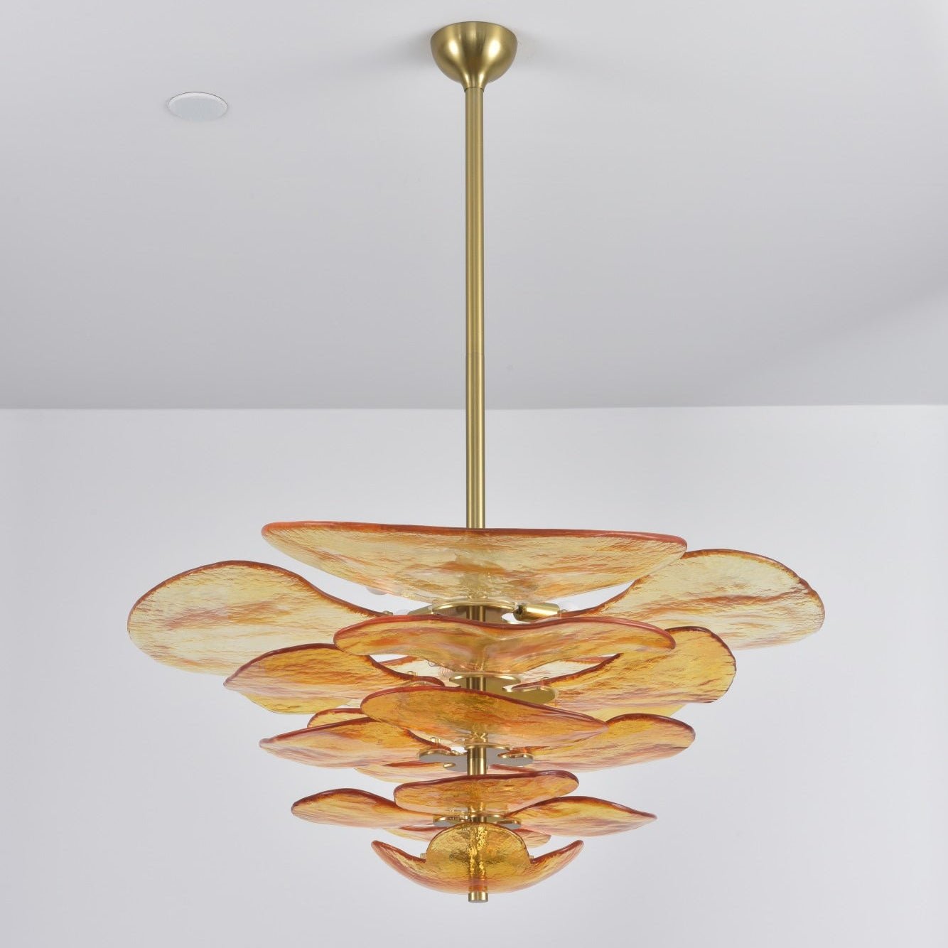 Elegant Petals Glass Chandelier - Dimmable, Energy-Efficient Lighting