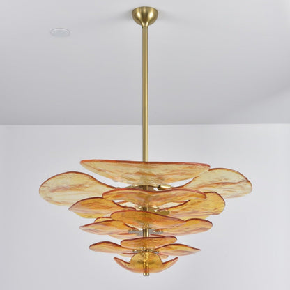 Elegant Petals Glass Chandelier - Dimmable, Energy-Efficient Lighting