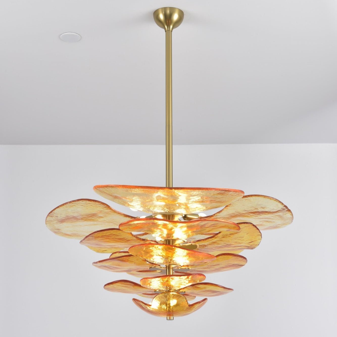 Elegant Petals Glass Chandelier - Dimmable, Energy-Efficient Lighting