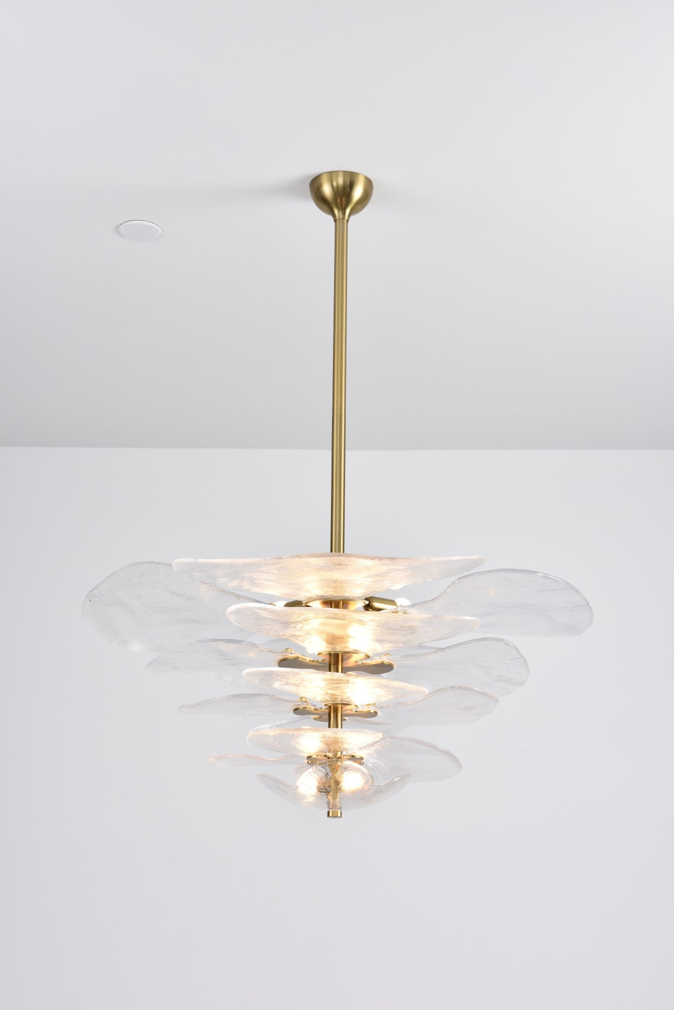 Elegant Petals Glass Chandelier - Dimmable, Energy-Efficient Lighting