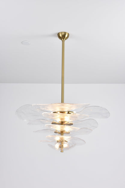 Elegant Petals Glass Chandelier - Dimmable, Energy-Efficient Lighting