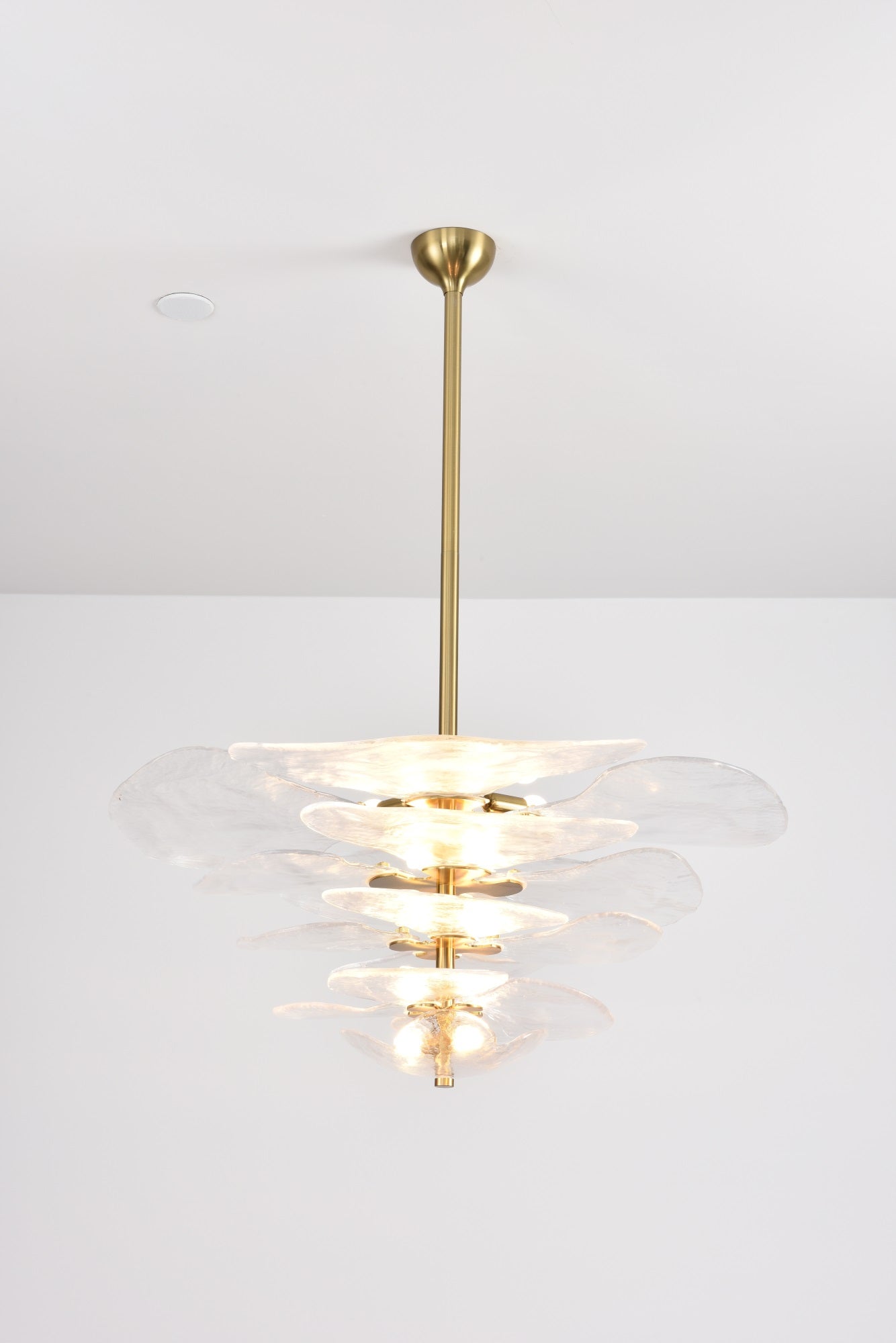 Elegant Petals Glass Chandelier - Dimmable, Energy-Efficient Lighting
