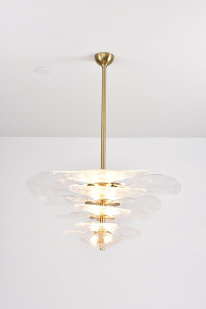Elegant Petals Glass Chandelier - Dimmable, Energy-Efficient Lighting