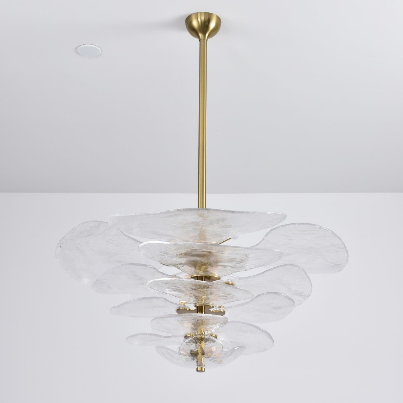 Elegant Petals Glass Chandelier - Dimmable, Energy-Efficient Lighting