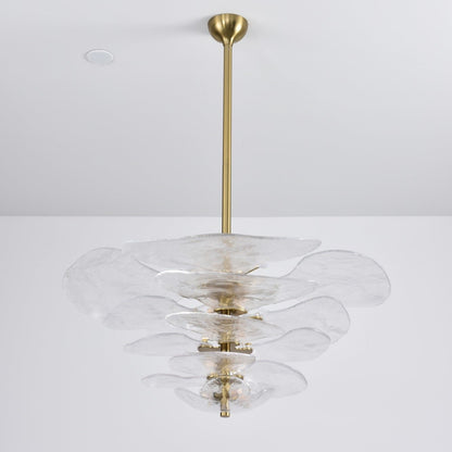 Elegant Petals Glass Chandelier - Dimmable, Energy-Efficient Lighting