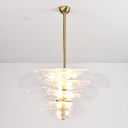 Elegant Petals Glass Chandelier - Dimmable, Energy-Efficient Lighting