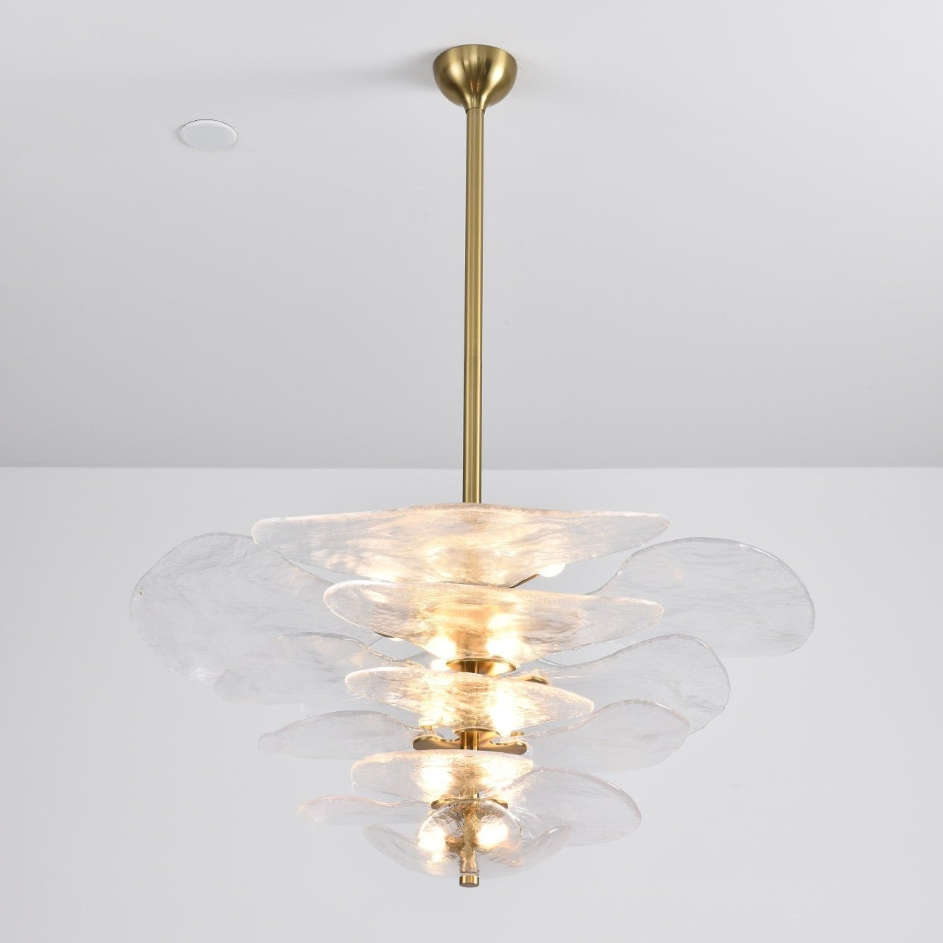 Elegant Petals Glass Chandelier - Dimmable, Energy-Efficient Lighting