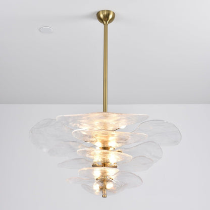 Elegant Petals Glass Chandelier - Dimmable, Energy-Efficient Lighting