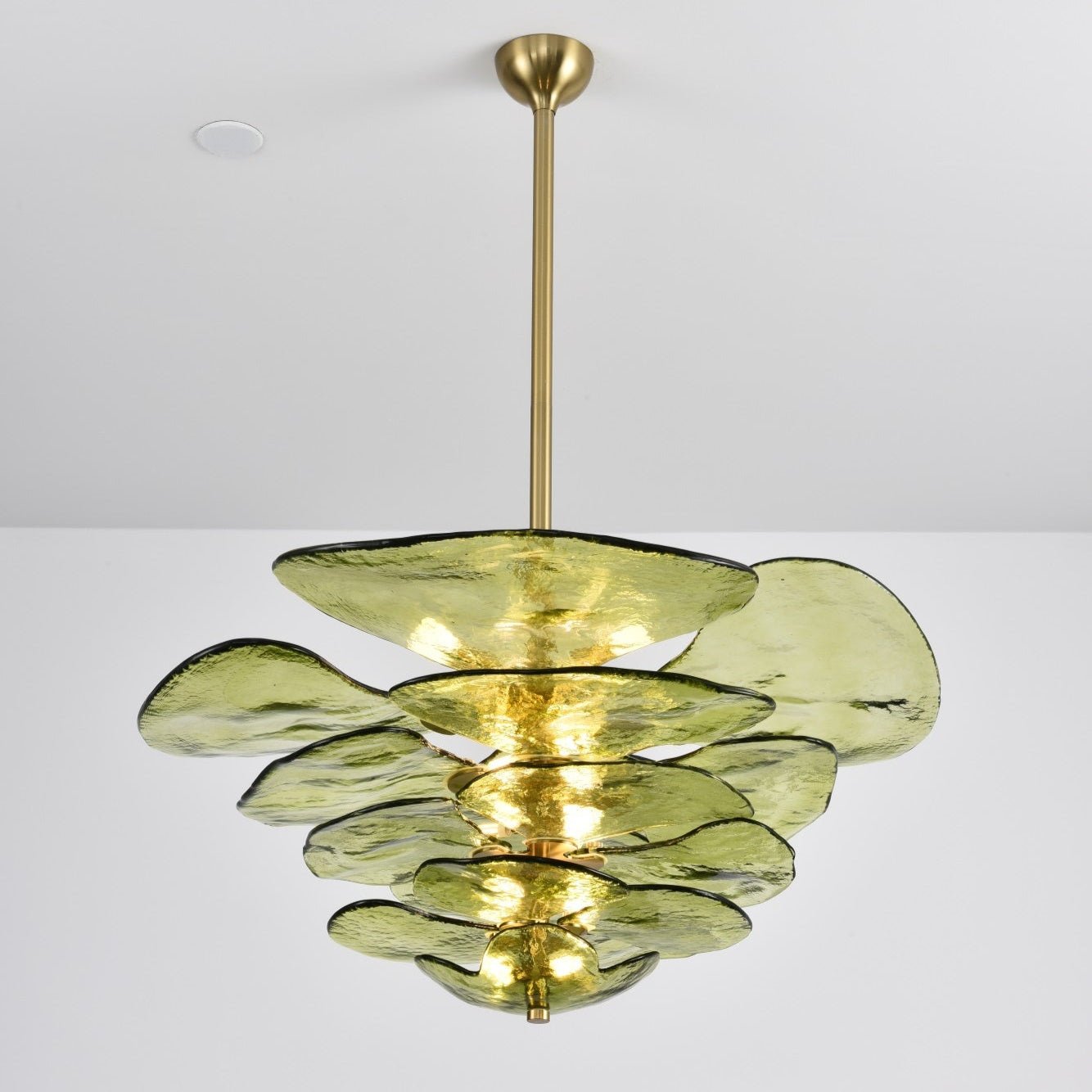 Elegant Petals Glass Chandelier - Dimmable, Energy-Efficient Lighting