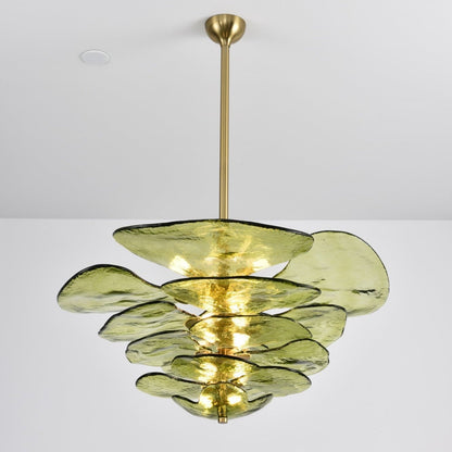 Elegant Petals Glass Chandelier - Dimmable, Energy-Efficient Lighting