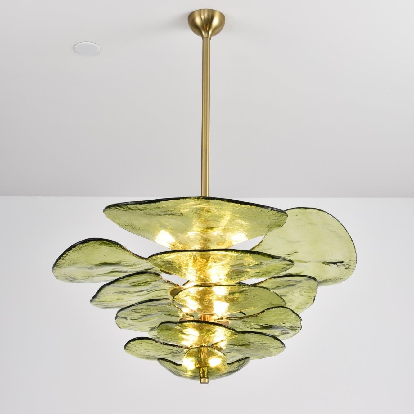 Elegant Petals Glass Chandelier - Dimmable, Energy-Efficient Lighting