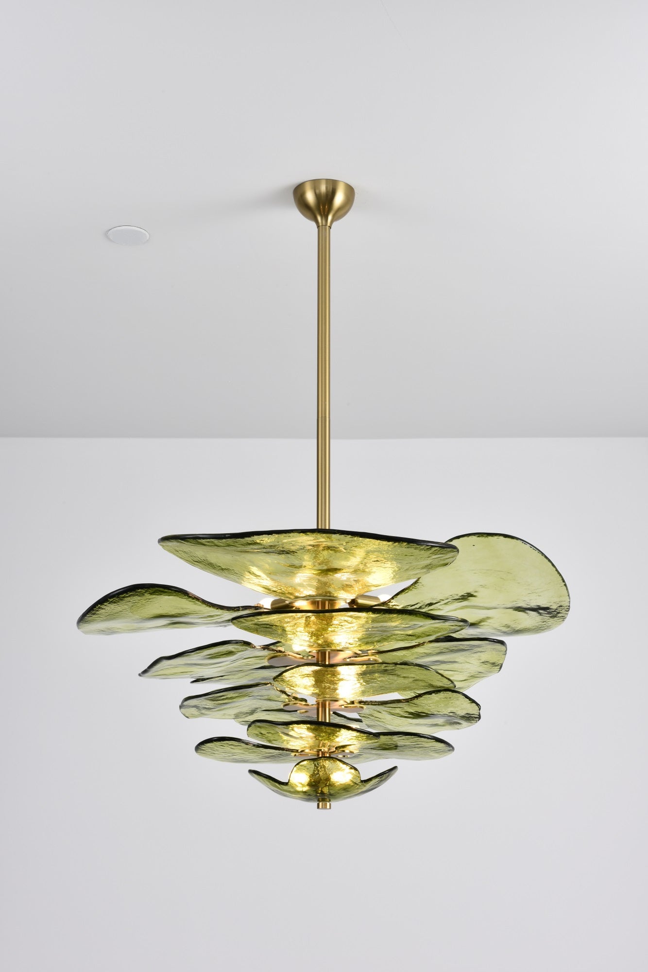 Elegant Petals Glass Chandelier - Dimmable, Energy-Efficient Lighting