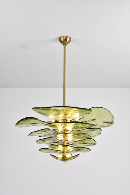 Elegant Petals Glass Chandelier - Dimmable, Energy-Efficient Lighting