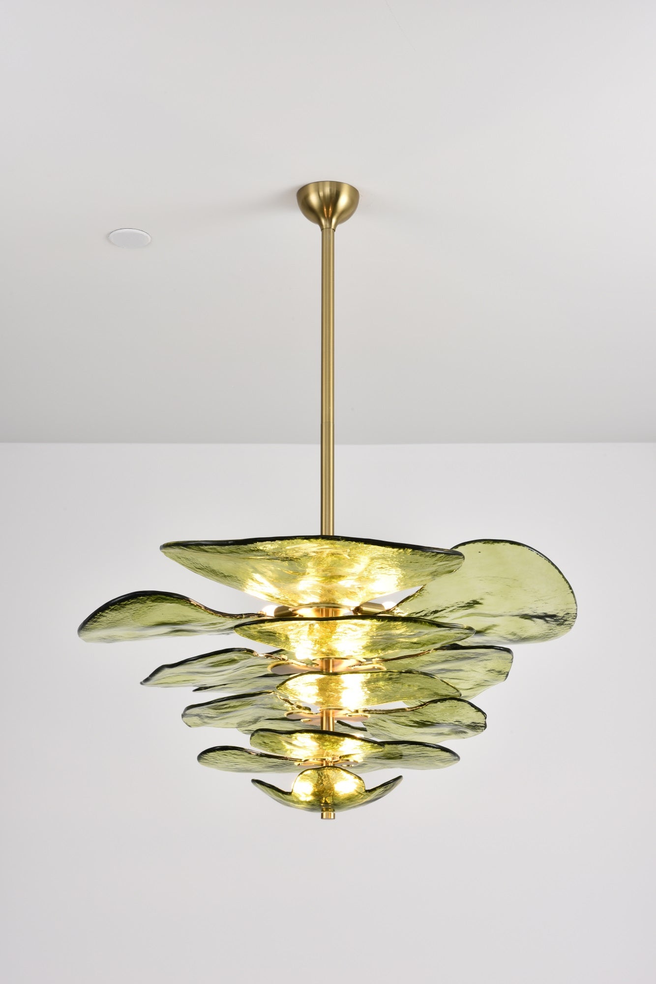 Elegant Petals Glass Chandelier - Dimmable, Energy-Efficient Lighting