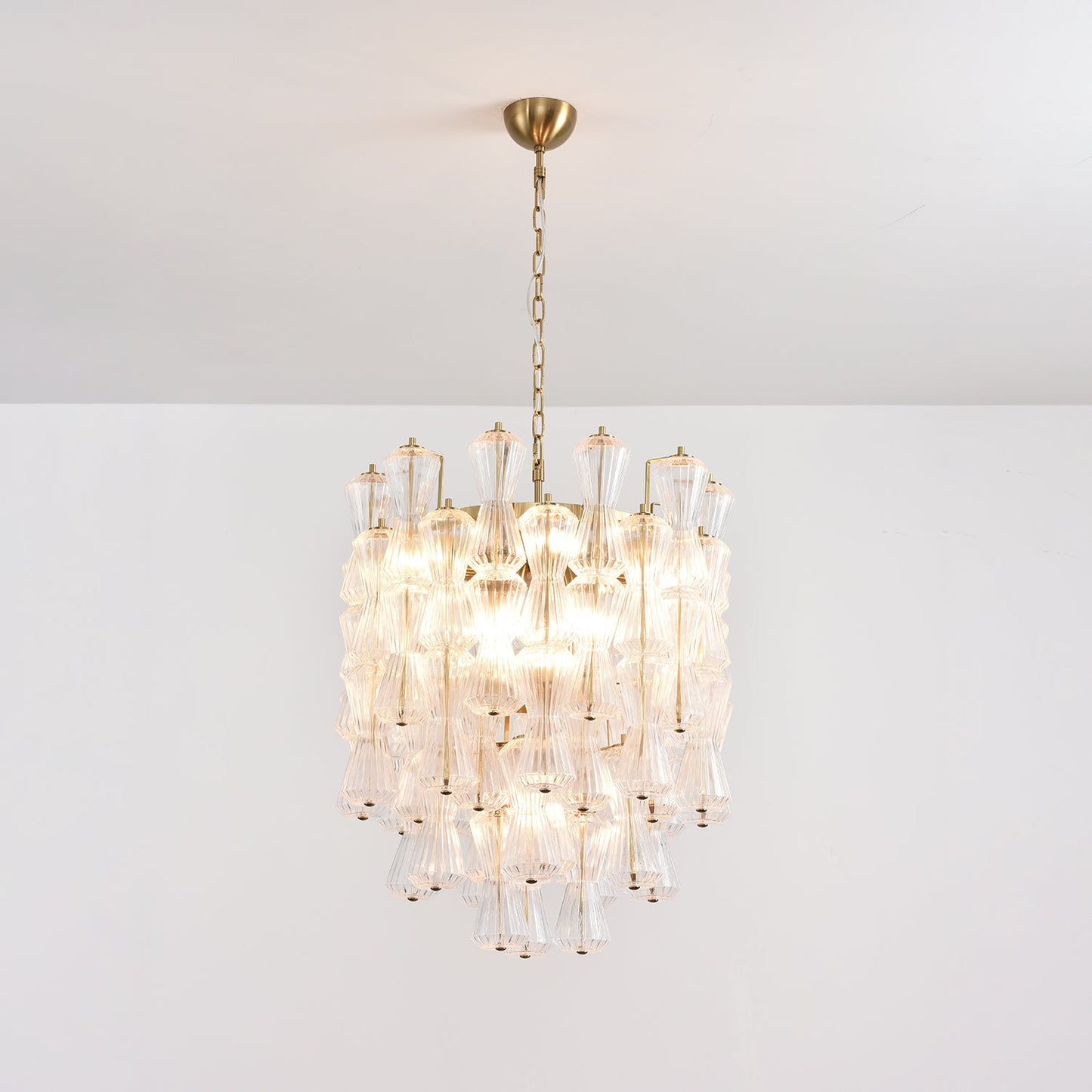 Florenzia Crystal Glass Chandelier - Elegant Design with Adjustable He