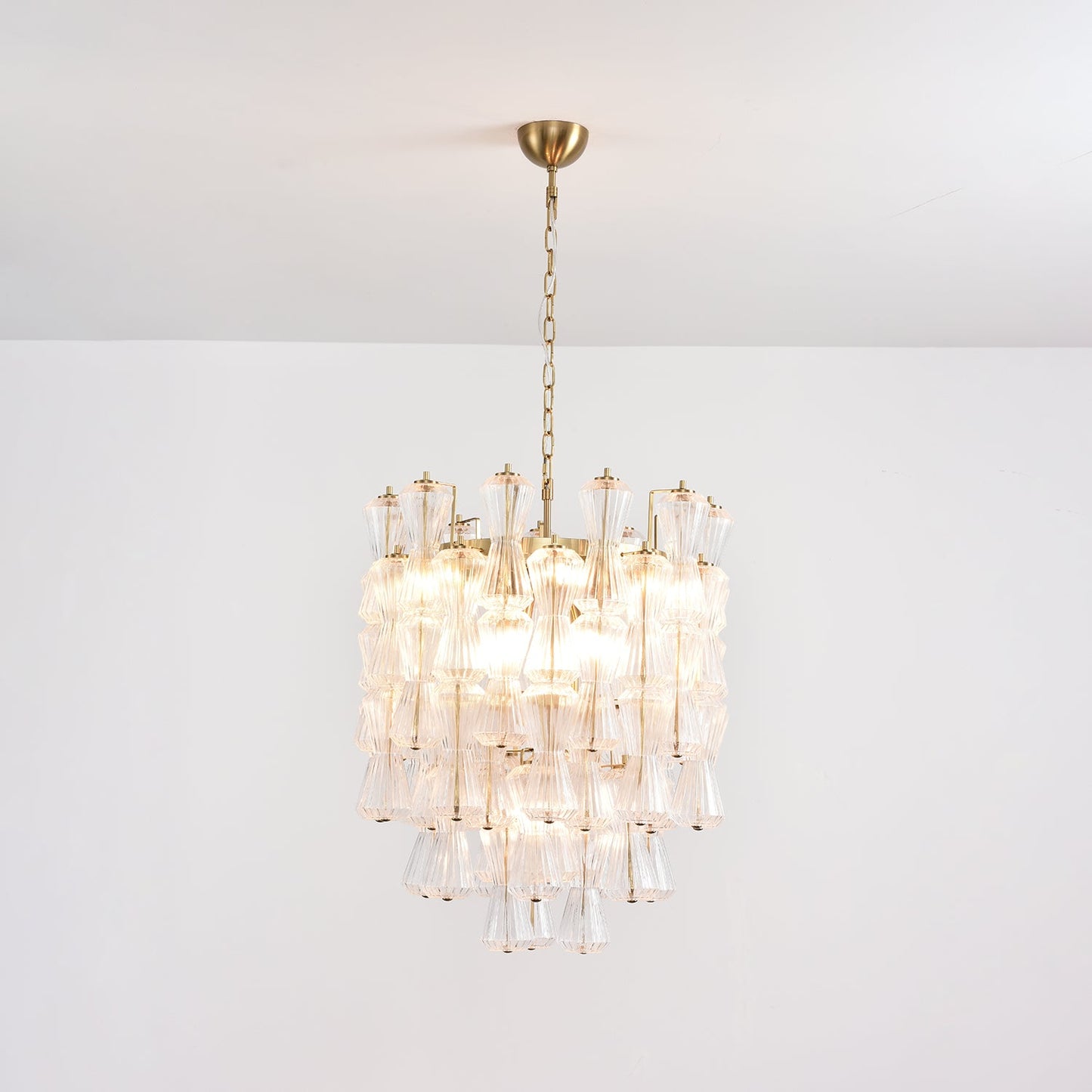 Florenzia Crystal Glass Chandelier - Elegant Design with Adjustable He