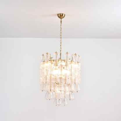 Florenzia Crystal Glass Chandelier - Elegant Design with Adjustable He