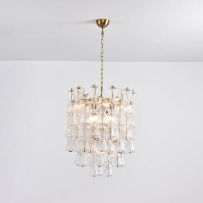 Florenzia Crystal Glass Chandelier - Elegant Design with Adjustable He