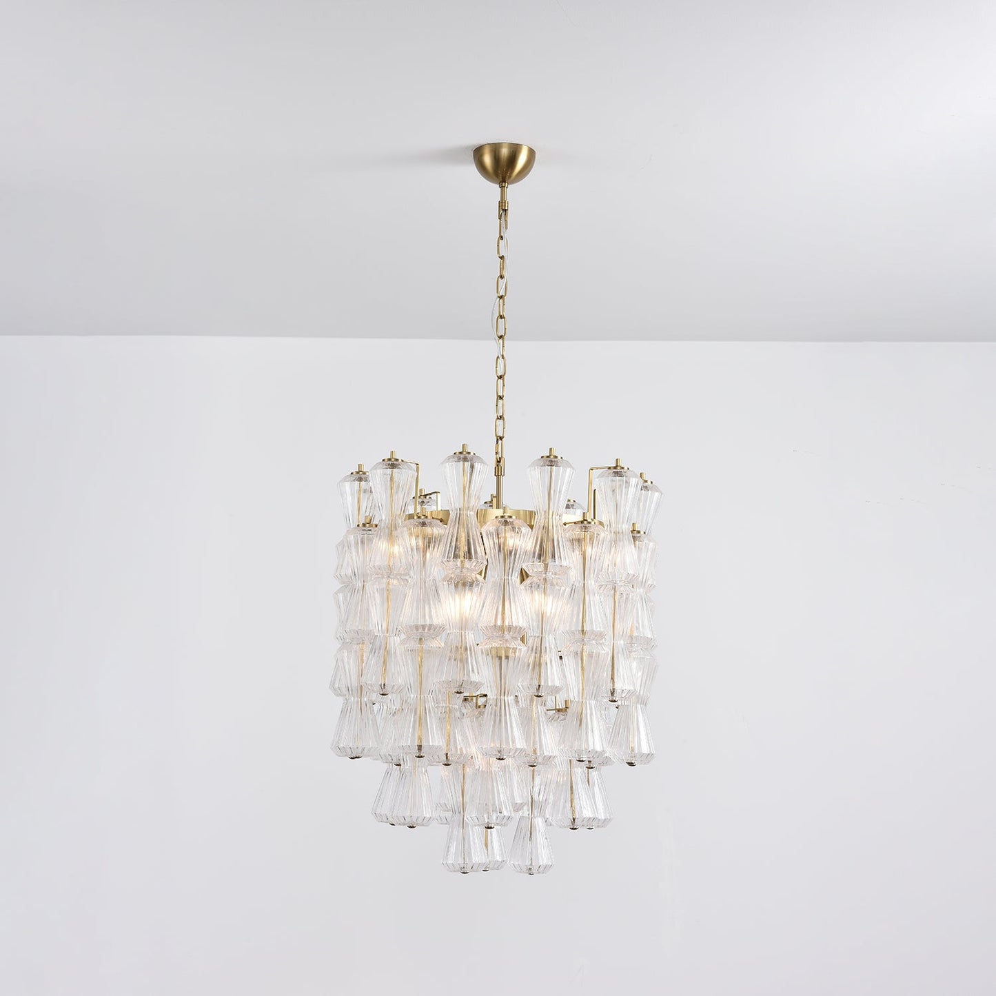 Florenzia Crystal Glass Chandelier - Elegant Design with Adjustable He