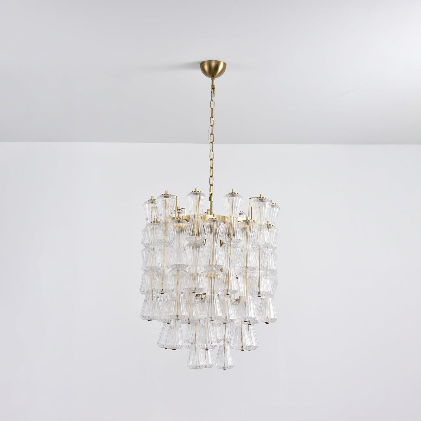 Florenzia Crystal Glass Chandelier - Elegant Design with Adjustable He