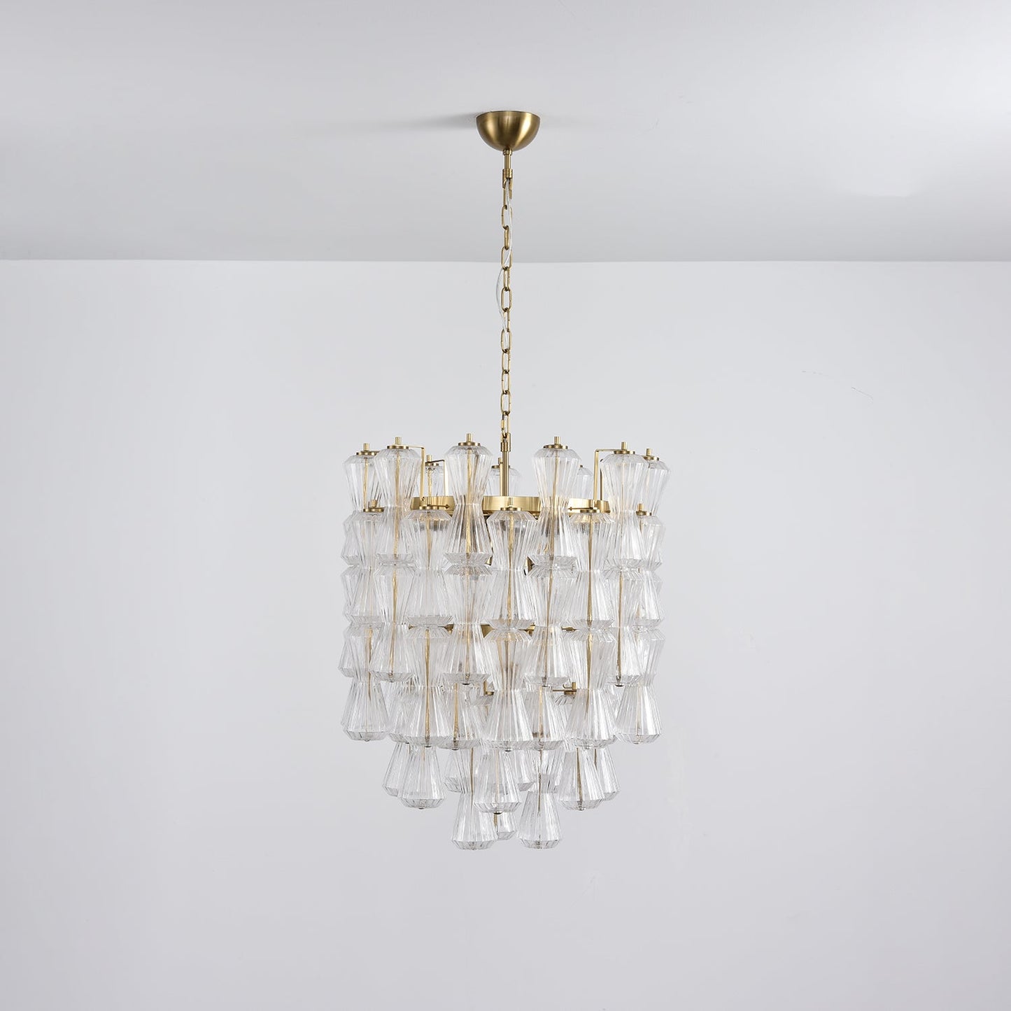 Florenzia Crystal Glass Chandelier - Elegant Design with Adjustable He