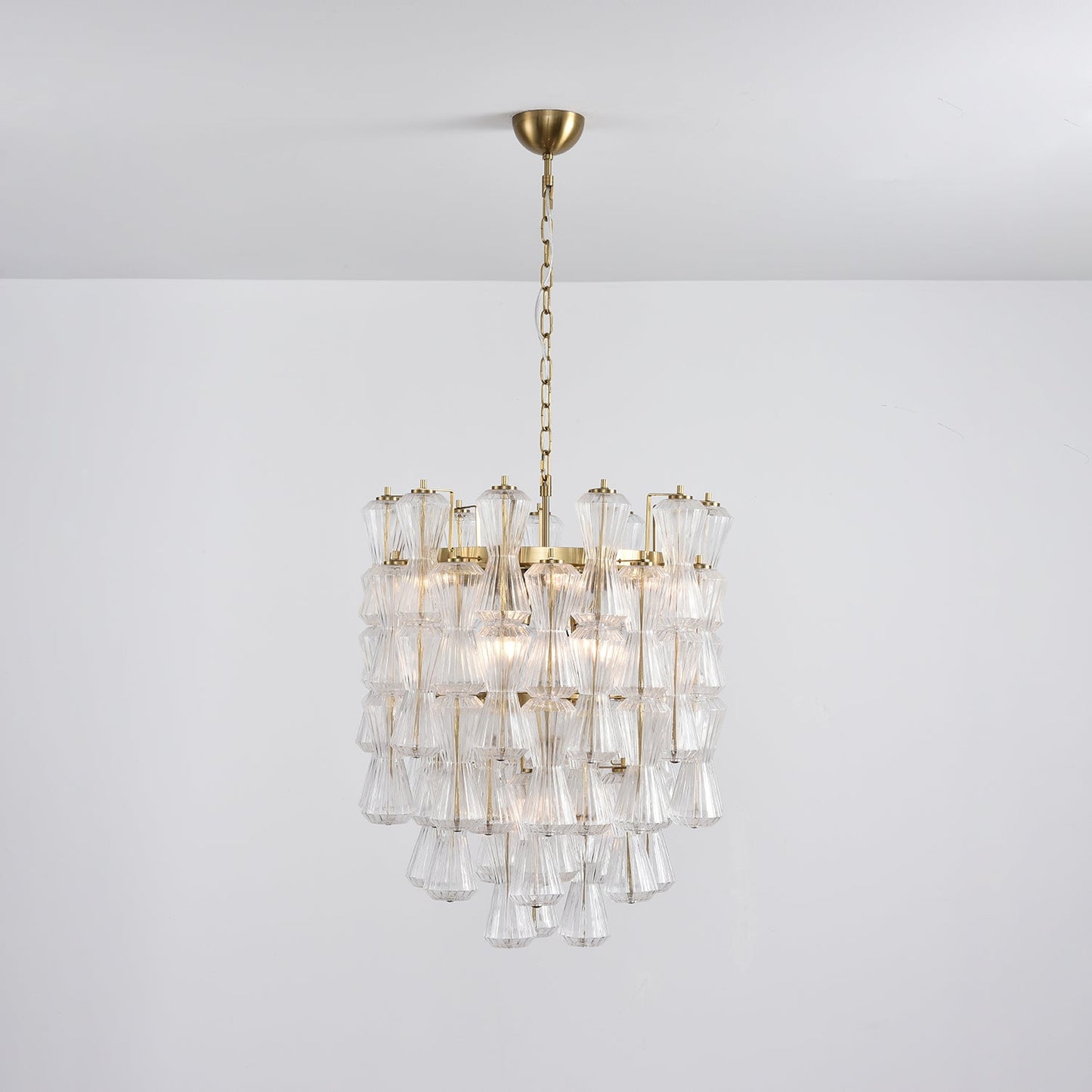 Florenzia Crystal Glass Chandelier - Elegant Design with Adjustable He