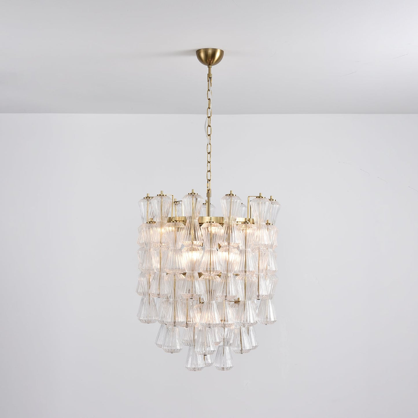 Florenzia Crystal Glass Chandelier - Elegant Design with Adjustable He