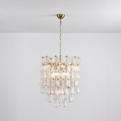 Florenzia Crystal Glass Chandelier - Elegant Design with Adjustable He
