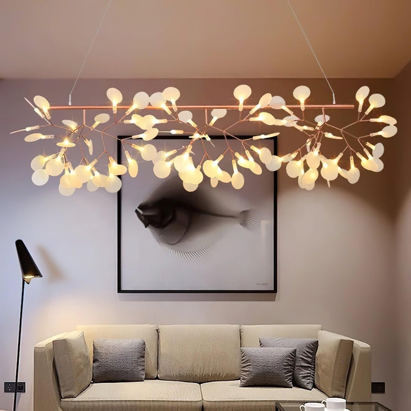 Elegant Long Firefly LED Chandelier - Dimmable & Energy Efficient
