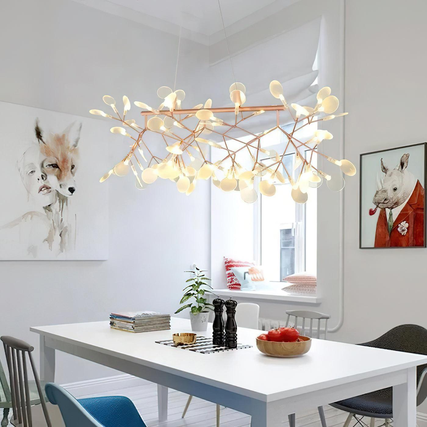 Elegant Long Firefly LED Chandelier - Dimmable & Energy Efficient