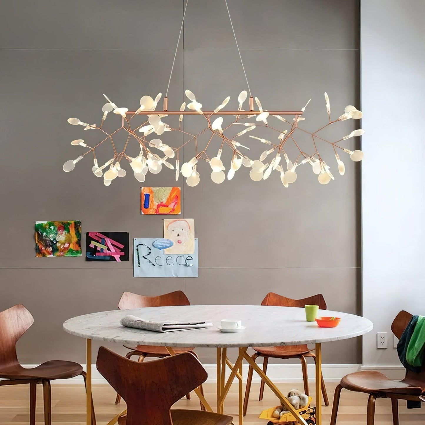 Elegant Long Firefly LED Chandelier - Dimmable & Energy Efficient