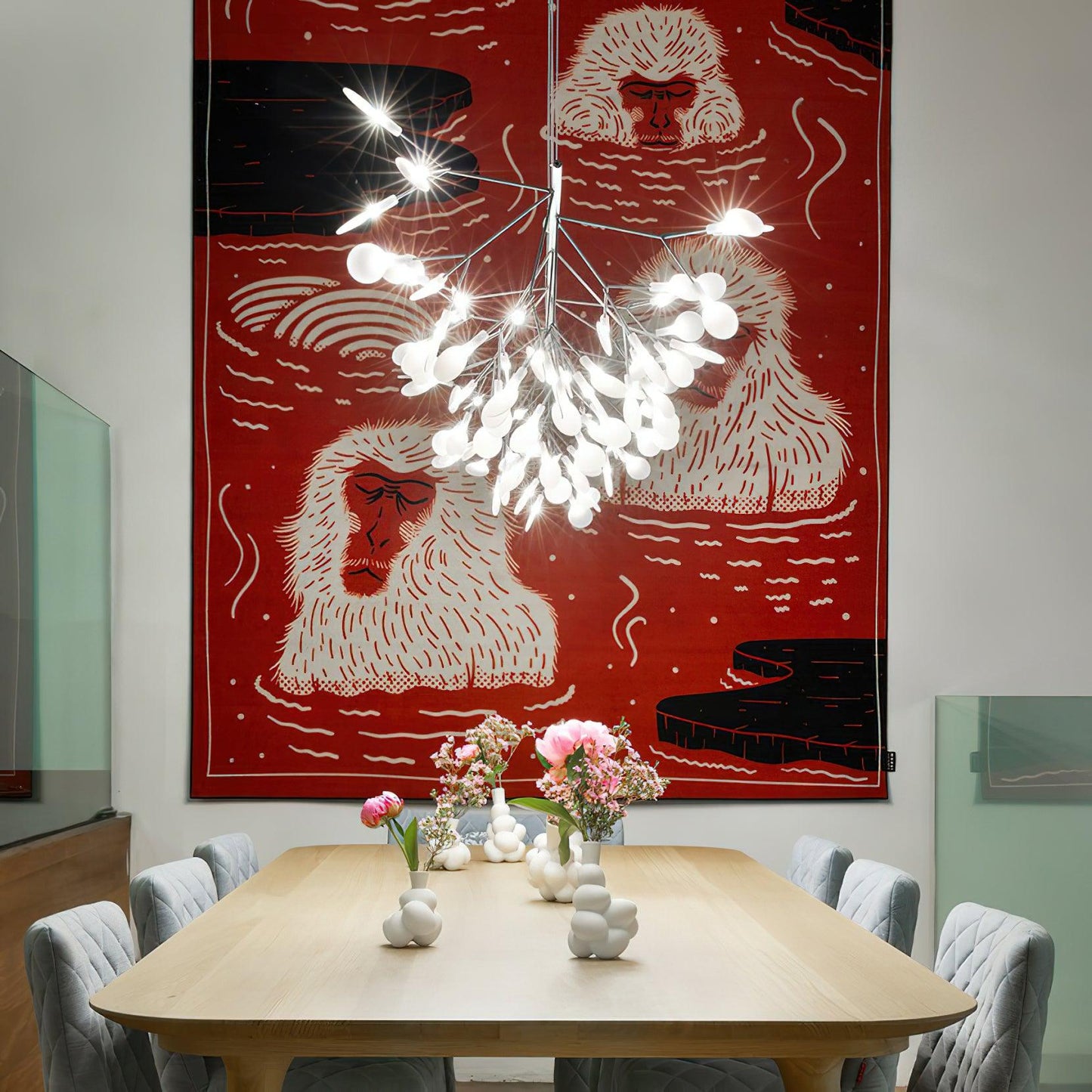 Elegant Long Firefly LED Chandelier - Dimmable & Energy Efficient