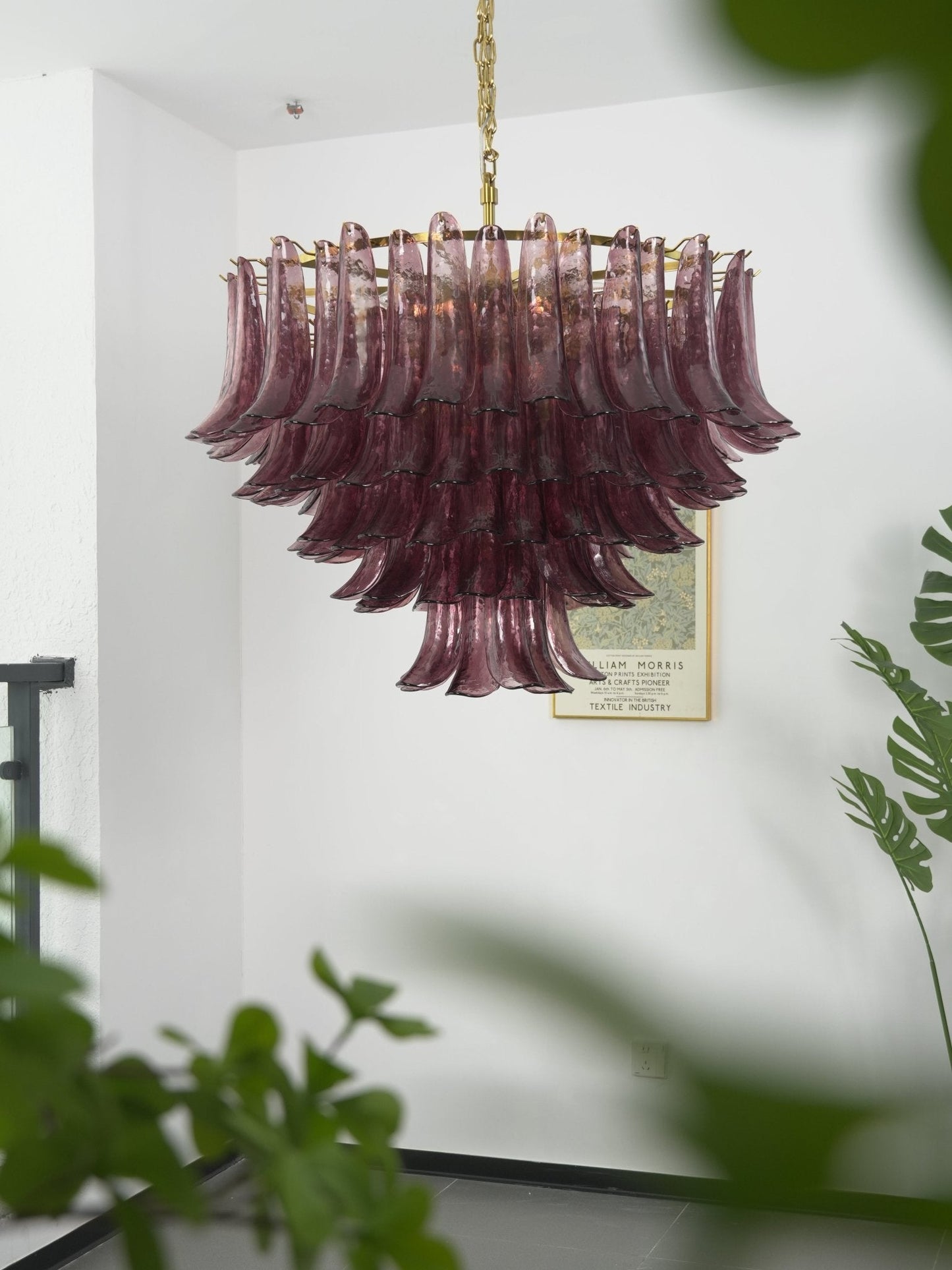 Amethyst Bloom Crystal Chandelier - Elegant Design & Adjustable Height