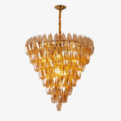 Amber Empire Chandelier - Elegant Design with Adjustable Height & LED