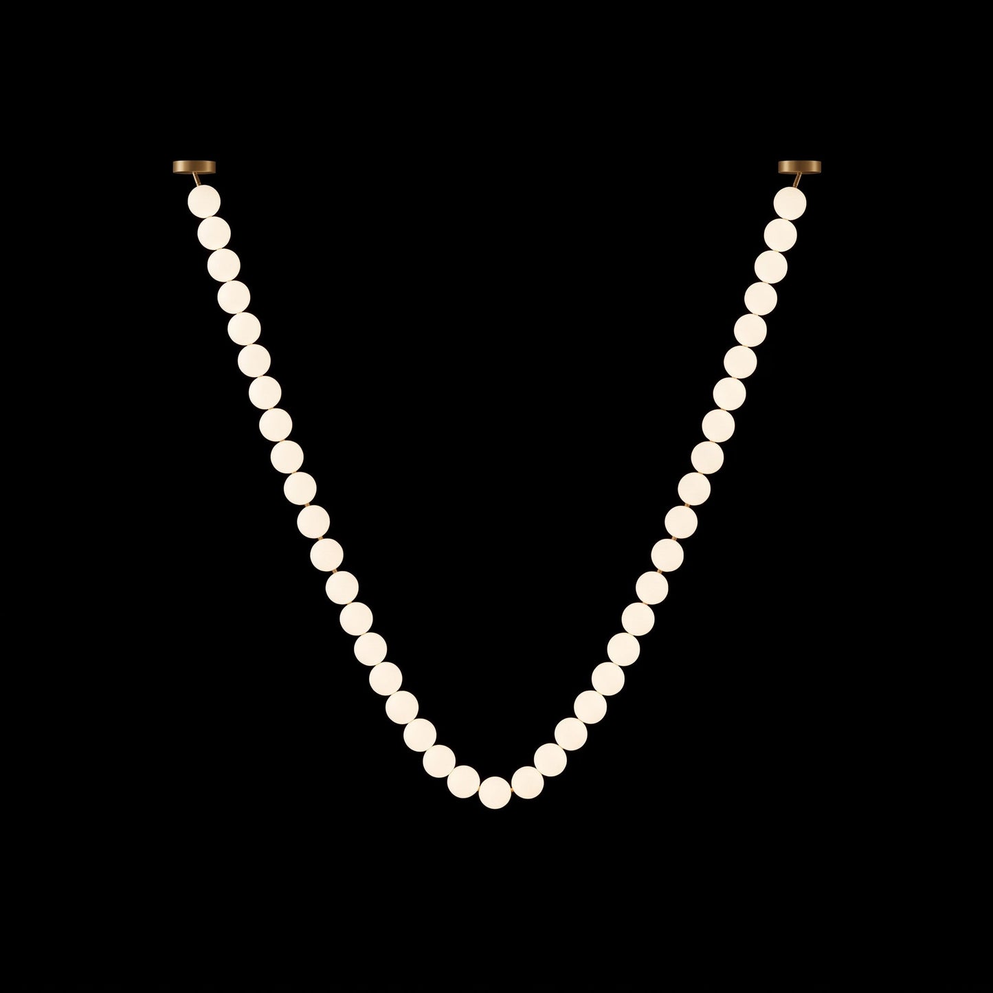 Elegant Pearl Glass Chandelier with Adjustable Height & Soft Lighting