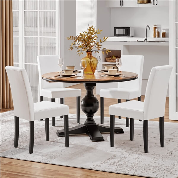 Dining Chairs Set of 4 PU Leather Upholstered Parsons Position 1