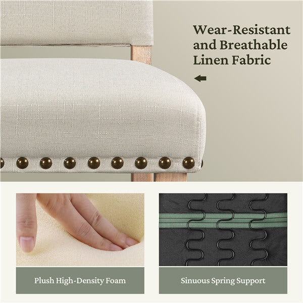Dining Room Chair Fabric Parsons Chairs with Nailhead Trim Position 6