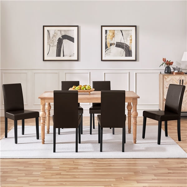 Dining Chairs Set of 6 Faux Leather Position 9
