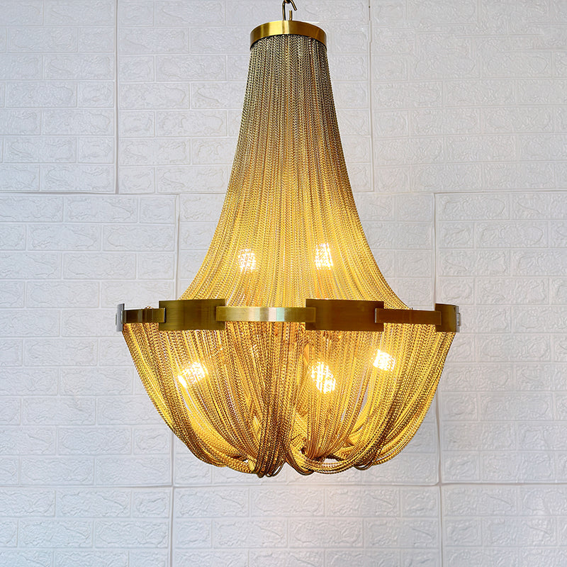 Tassel Aluminum Chain Chandelier - Adjustable Height, Modern Design
