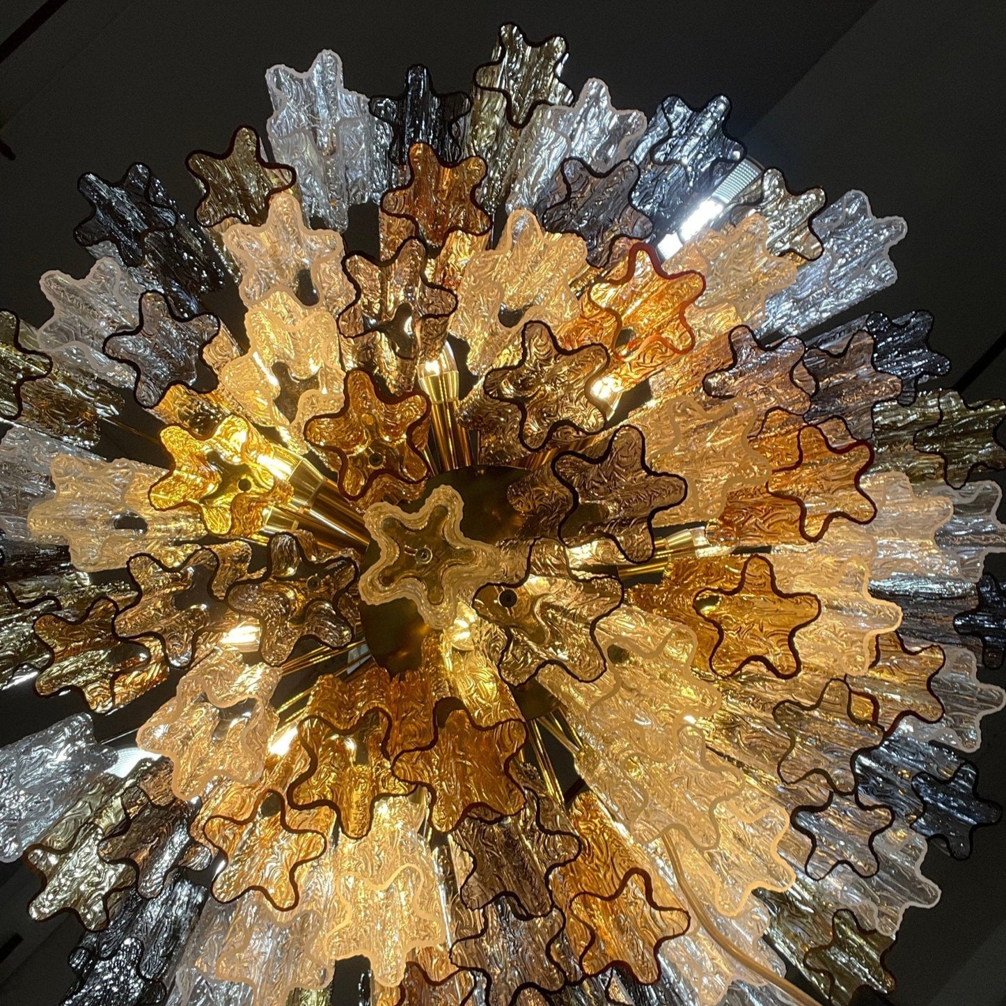 Eloria Glass Chandelier - Elegant Design with Crystal Accents & Adjust